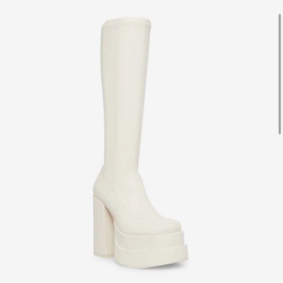 New Steve Madden Cypress Off White Boots - Picture 10 of 16